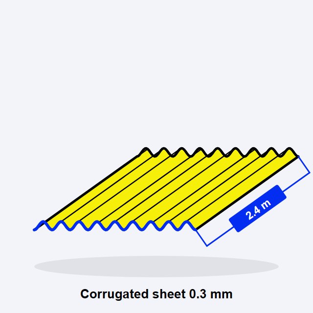 Corrugated Iron Sheet 0.3mm x 2.4m