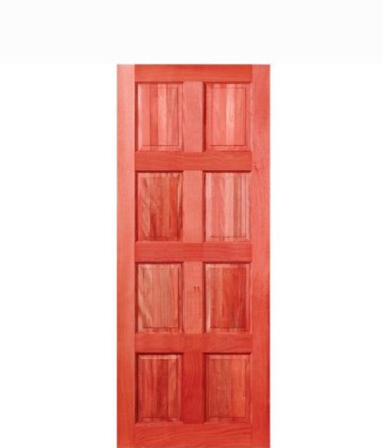 Door Meranti 8 Panel Red Stained