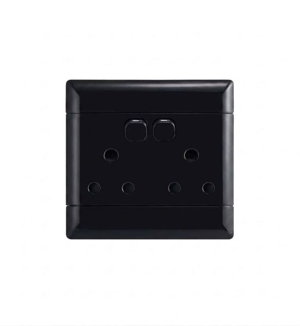 Double Socket 4X4 Black