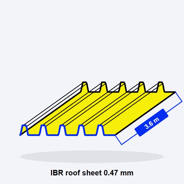 IBR Roof Sheet 0.47mm x 3.6m Galvanised