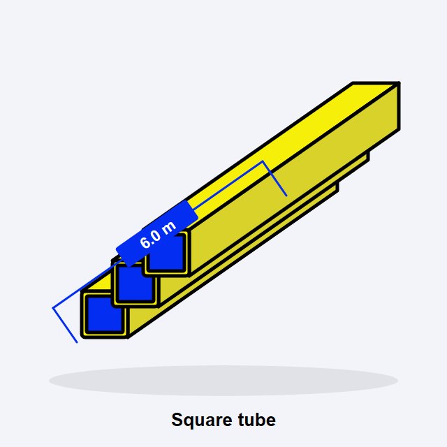 Square Tube 25 x 25 x 1.6mm x 6m